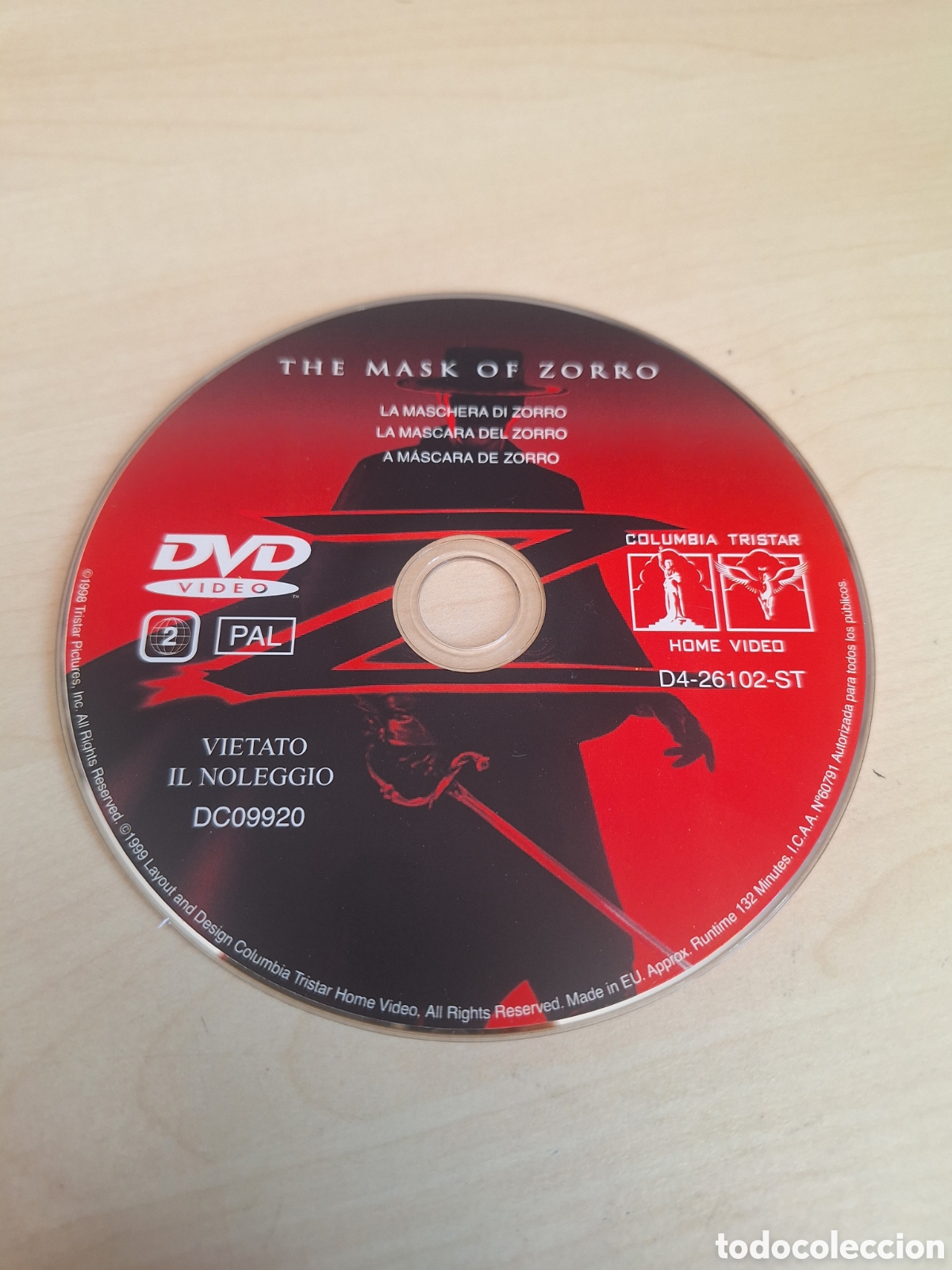 Cine: SD1758 la mascara del zorro DVD SOLO DISCO