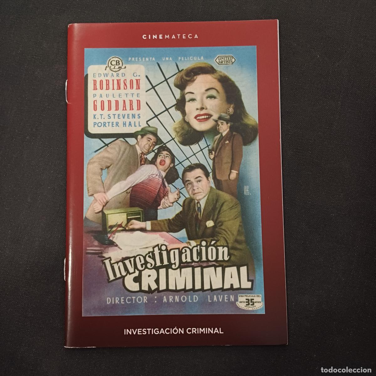 Cine: LIBRETO PARA DVD/INVESTIGACION CRIMINAL.