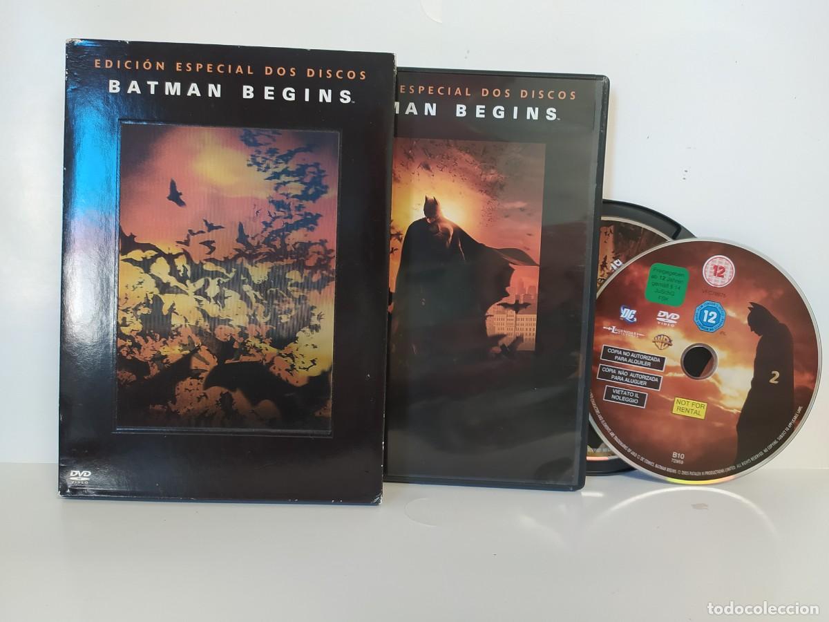 Cine: DVD BATMAN BEGINS-2 DISCOS,EDICION ESPECIAL,CARATULA HOLOGRAFICA-PELICULA DVD-