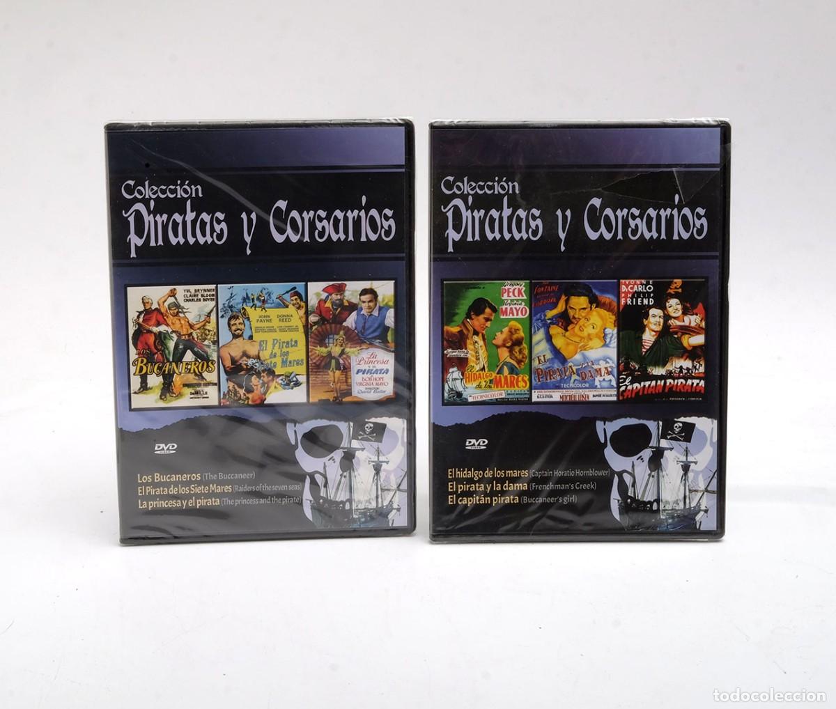 Cine: 2 DVD con 6 pel&iacute;culas de Piratas y Corsarios. NUEVOS