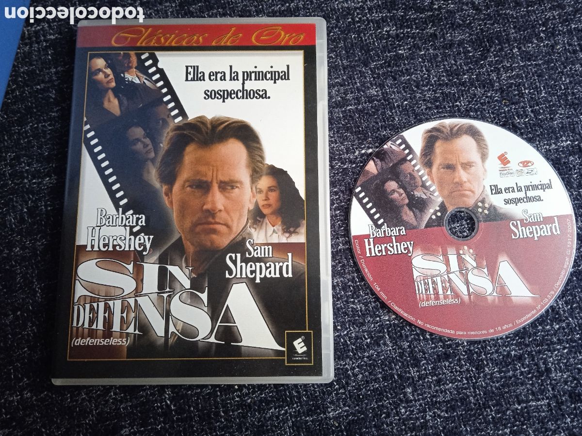 Cine: DVD - SIN DEFENSA - BARBARA HERSHEY - SAM SHEPARD