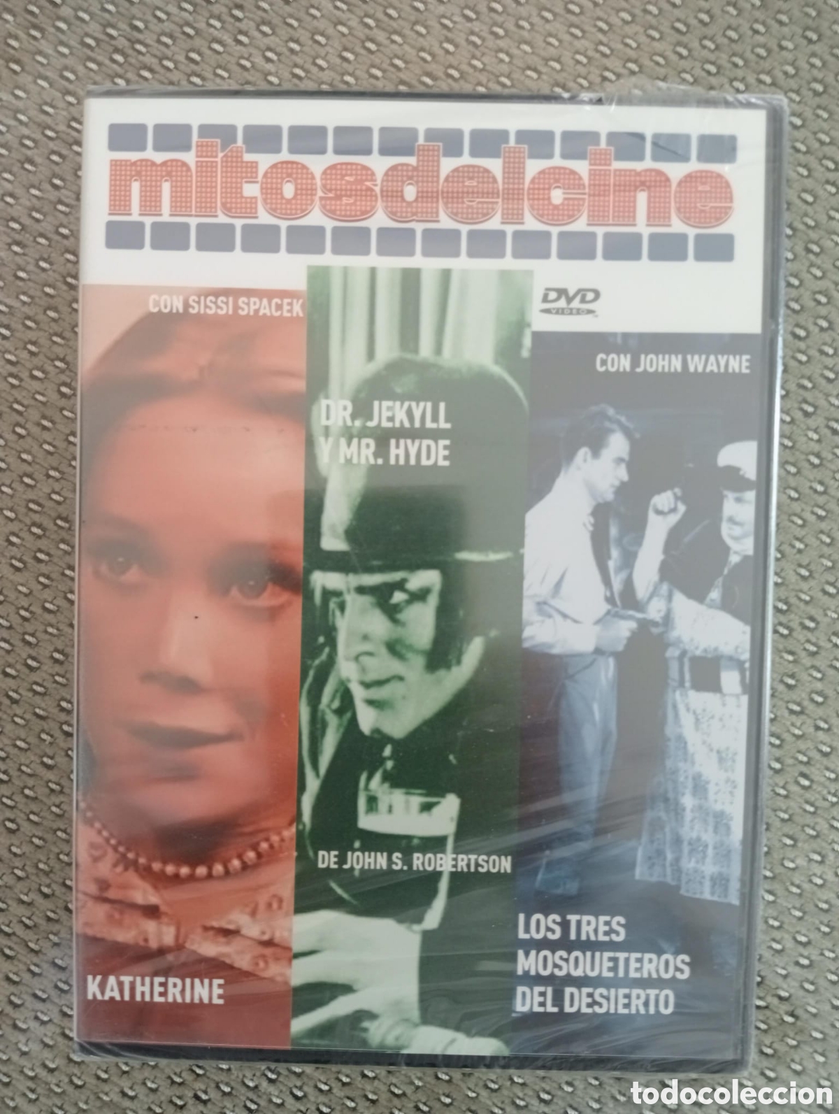 Cine: Katherine. Dr Jekyll y Mr Hyde. Los tres mosqueteros del desierto.Mitos del cine. DVD. Nuevo. Precin