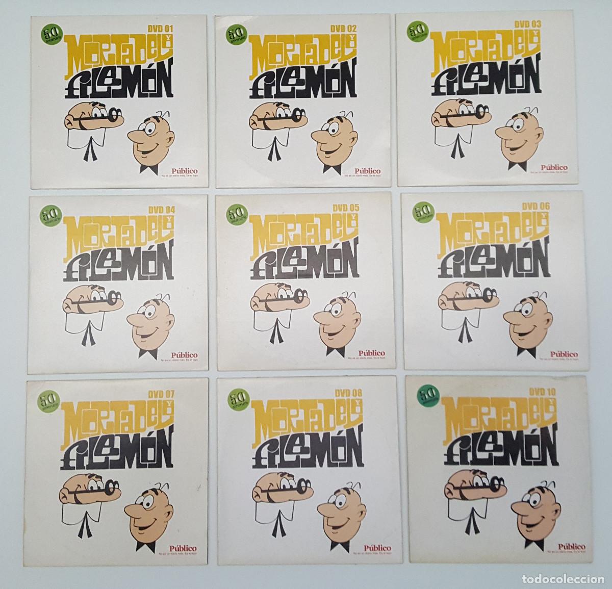 Kino: 9 DVD 50 ANIVERSARIO MORTADELO Y FILEM&Oacute;N N&ordm; 1 AL 10 (FALTA EL N&ordm; 9), PUBLICO.