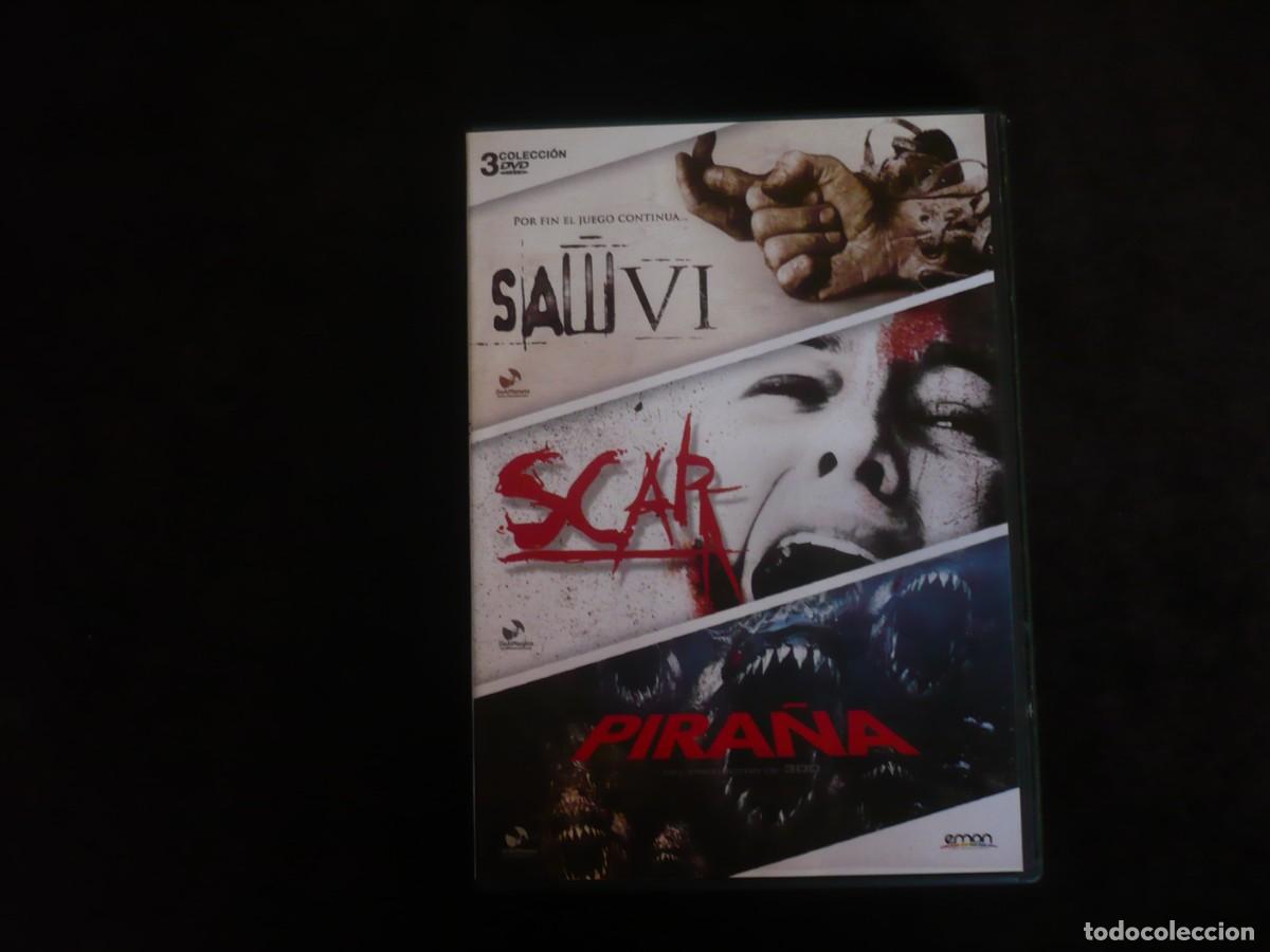 Cine: saw VI + scar + pira&ntilde;a - 3 dvd como nuevos