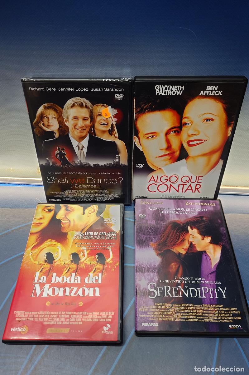 Cine: lote 4 peliculas DVD romanticas, Shall we dance?, Serendipity, Algo que contar, la boda del monzon