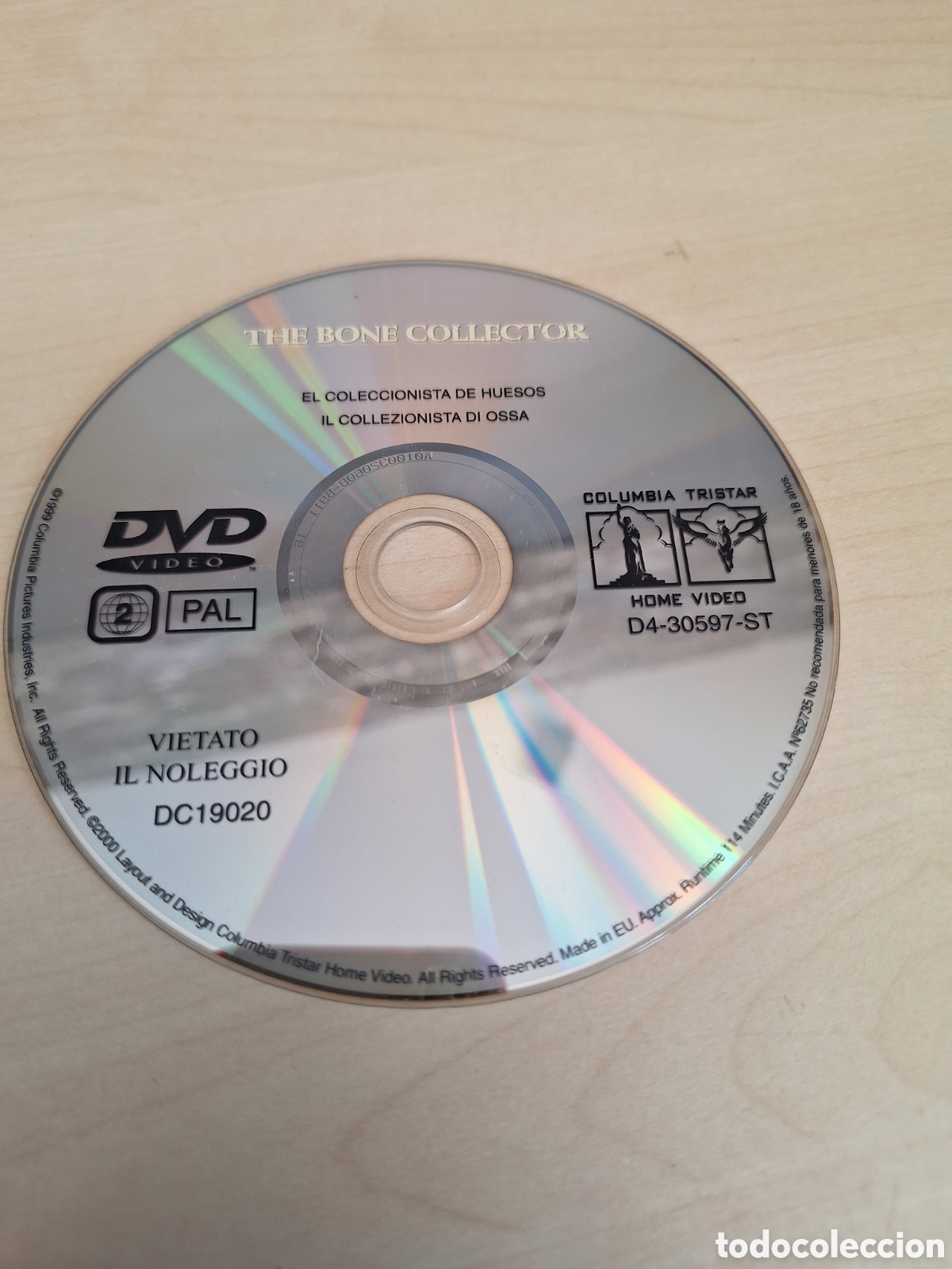 Cine: SD1834 el coleccionista de huesos DVD SOLO DISCO