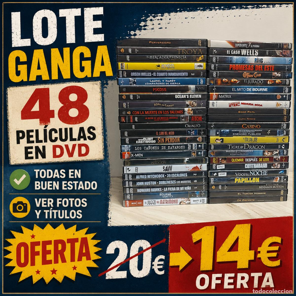 Cine: 48 PEL&Iacute;CULAS EN DVD / TODAS EN BUEN ESTADO / VER FOTOS Y T&Iacute;TULOS