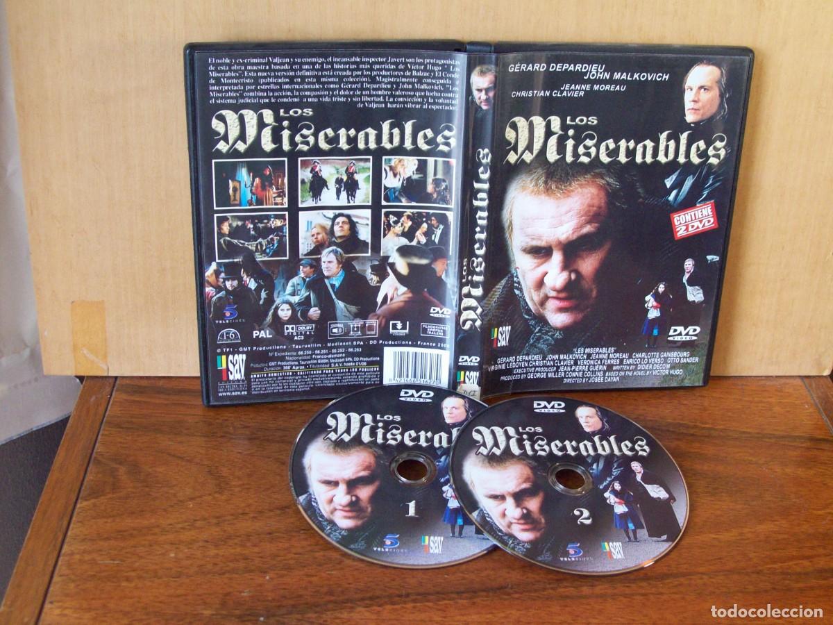 Kino: LOS MISERABLES - GERARD DEPARDIEU - JOHN MALKOVICH - JEANNE MOREAU - DVD DOBLE