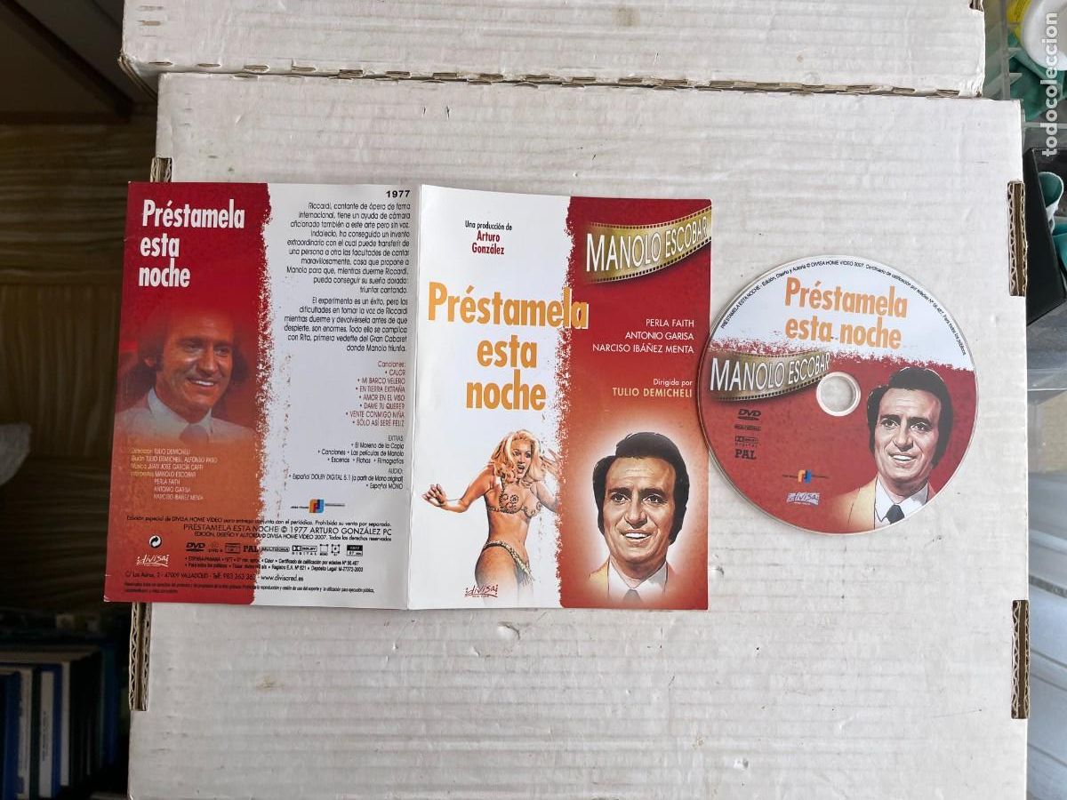 Cine: PRESTAMELA ESTA NOCHE - MANOLO ESCOBAR - PELICULA DVD CAJA CARTON ULTRAFINO KREATEN