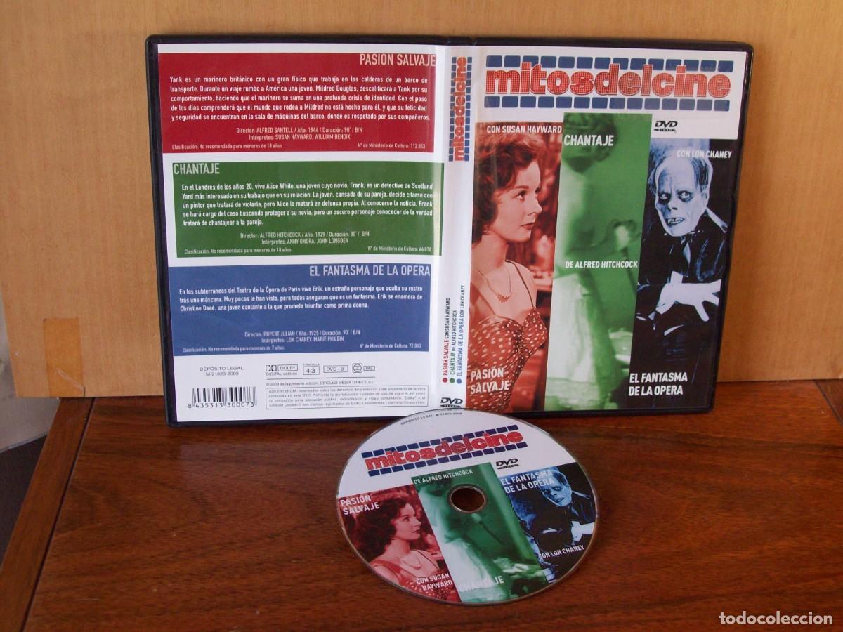 Cine: MITOS DEL CINE : PASION SALVAJE - CHANTAJE - EL FANTASMA DE LA OPERA - 3 PELICULAS EN 1 DVD