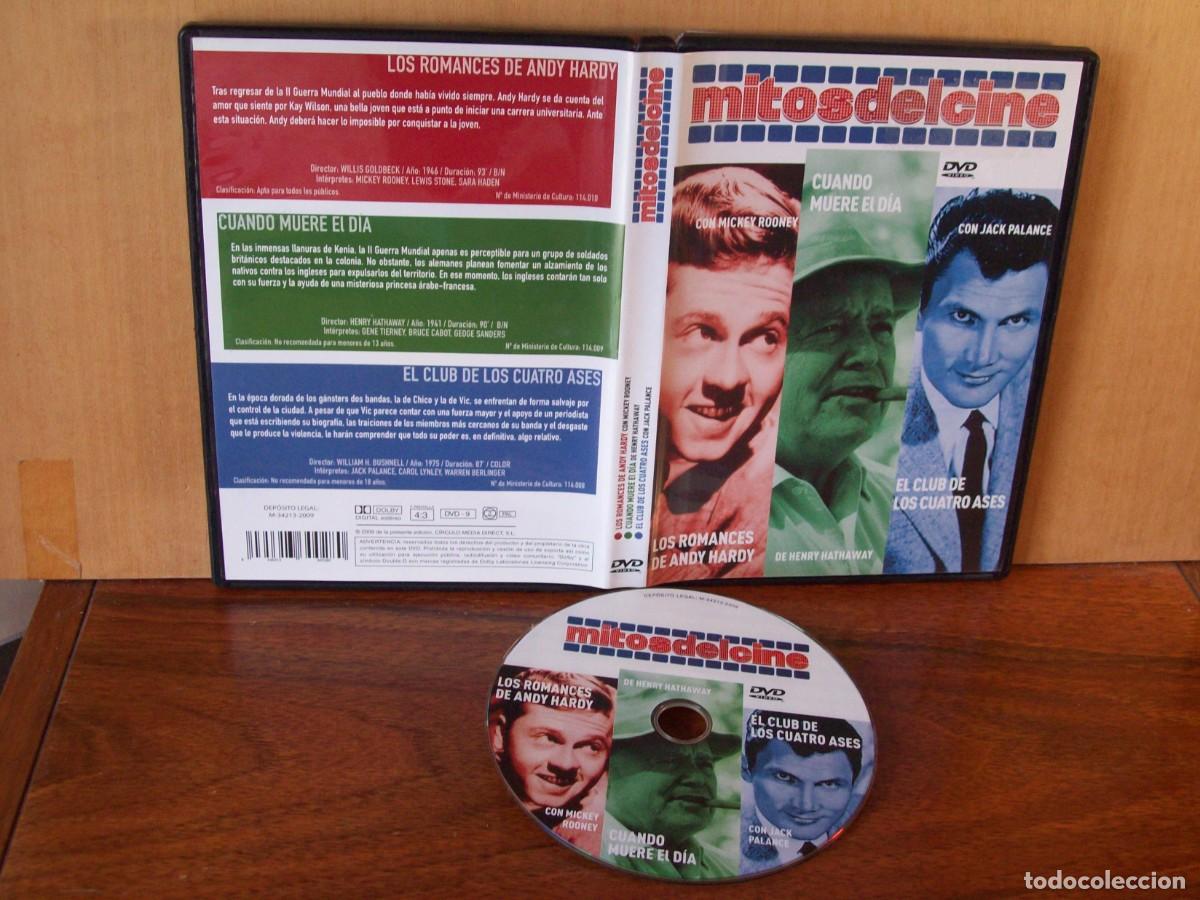 Cine: MITOS DEL CINE - LOS ROMANCES DE ANDY HARDY - CUANDO MUERE EL DIA - EL CLUB DE LOS 4 ASES - DVD