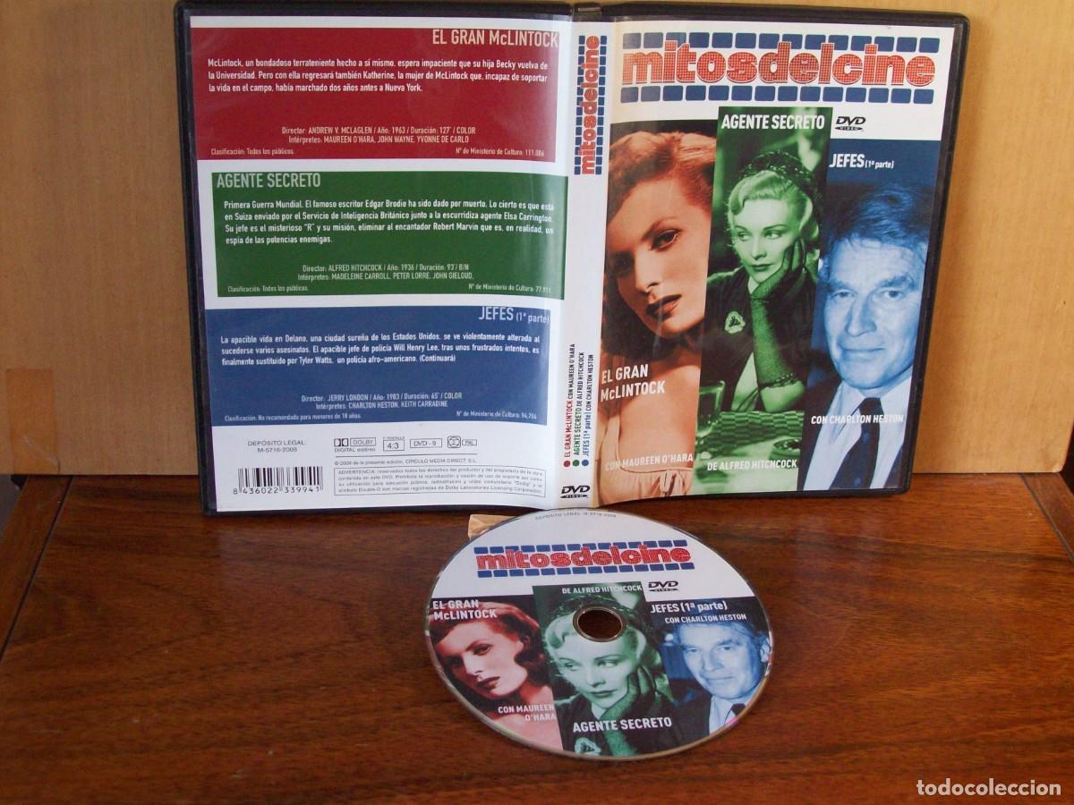 Cine: MITOS DEL CINE: EL GRAN McLINTOCK - AGENTE SECRETO - JEFES 1&ordf; PARTE - 3 PELICULAS EN 1 DVD