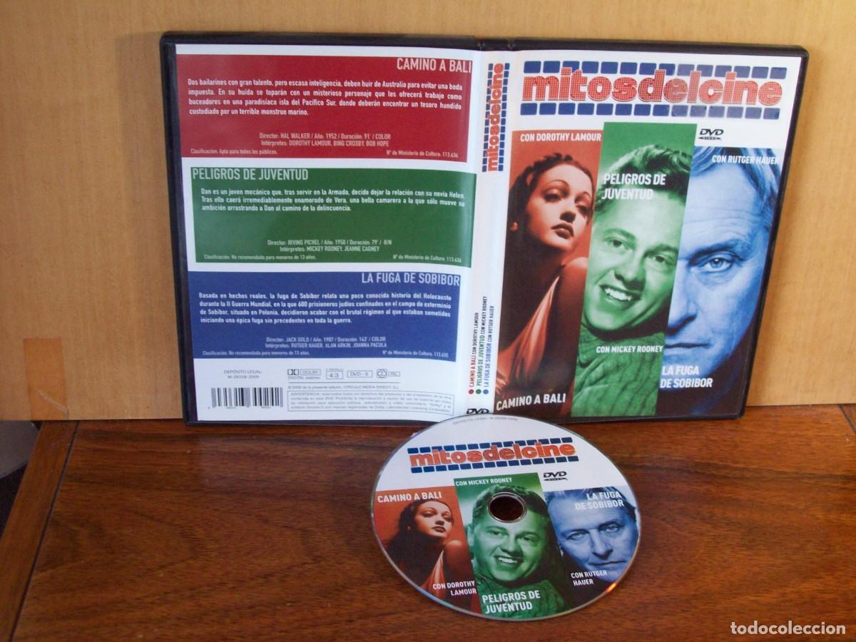 Cine: MITOS DEL CINE : CAMINO A BALI - PELIGROS DE JUVENTUD - LA FUGA DE SOBIBOR - 1 DVD