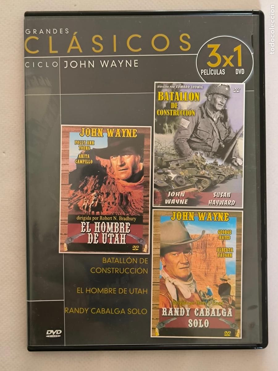 Cine: DVD BATALLON DE CONSTRUCCION / EL HOMBRE DE UTAH / RANDY CABALGA SOLO - CAJA SLIM (5O)