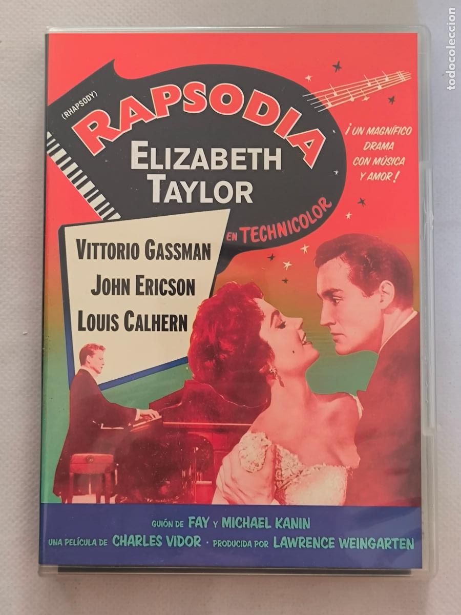 Cine: DVD RAPSODIA - INCLUYE LIBRETO - ELIZABETH TAYLOR (5P)