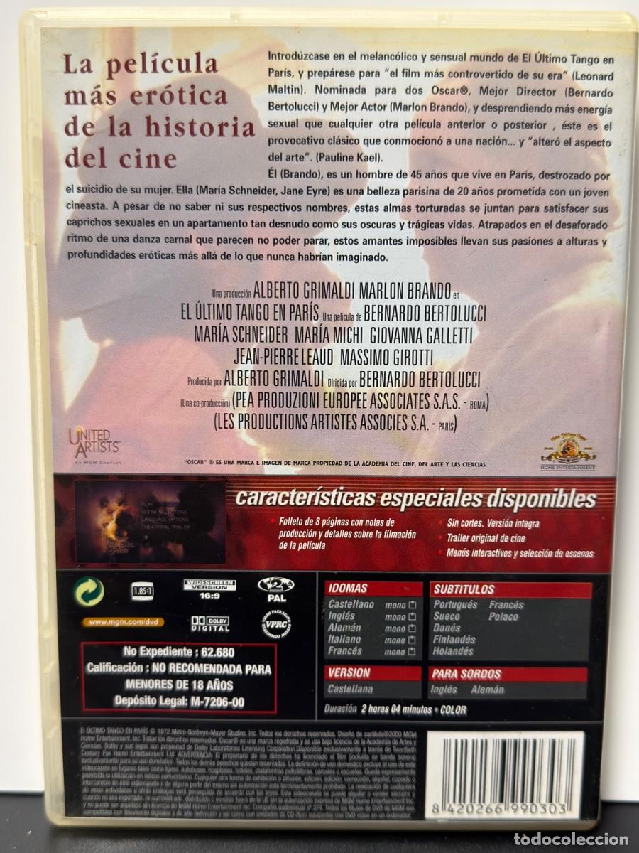 Cine: El &Uacute;ltimo Tango En Par&iacute;s (DVD) - Foto 2