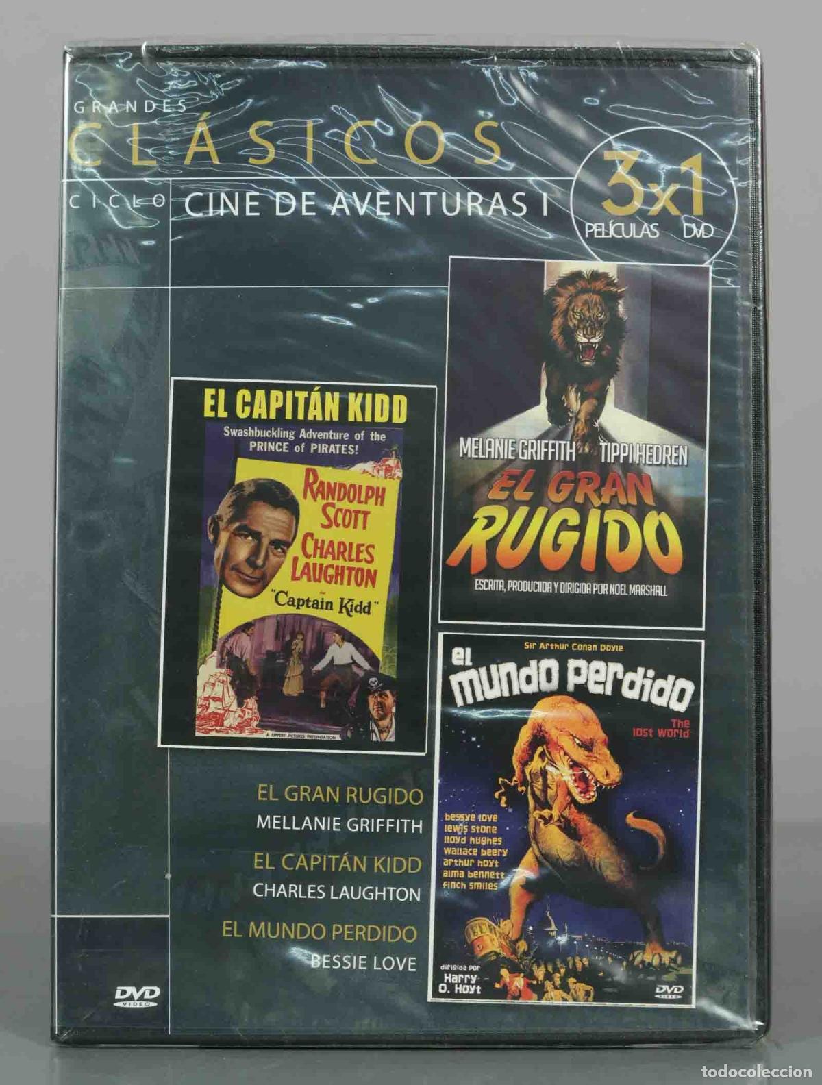 Cine: DVD. Grandes Cl&aacute;sicos: Ciclo Cine de Aventuras I - El gran rugido, El capit&aacute;n Kidd, El m PRECINTADO