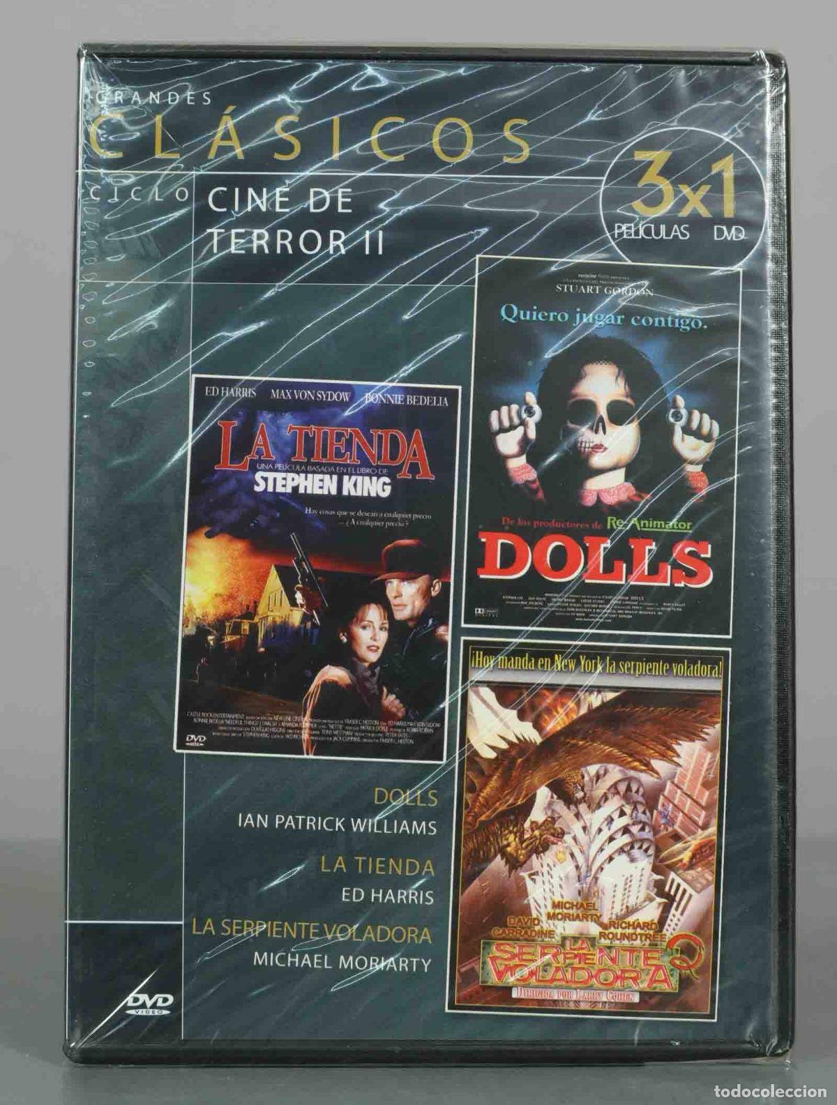 Cine: DVD. Grandes Cl&aacute;sicos Ciclo Cine de Terror II - La Tienda, Dolls, La Serpiente Voladora PRECINTADO