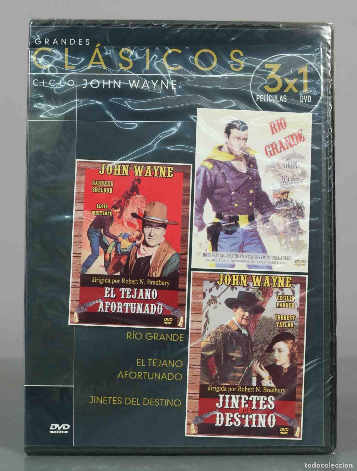 Cinema: DVD. Ciclo John Wayne - Grandes Cl&aacute;sicos - R&iacute;o Grande, El Tejano Afortunado, Jinetes del PRECINTADO