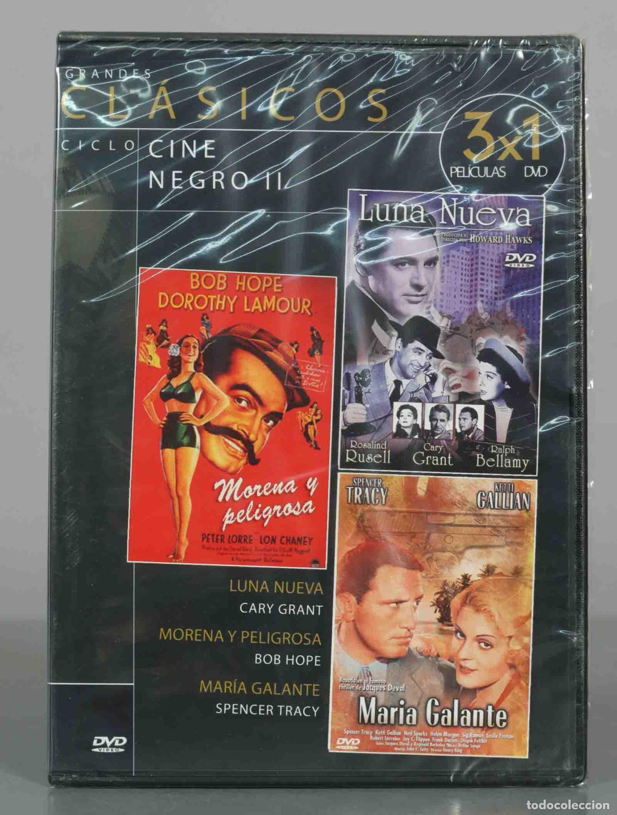 Cinema: DVD. Grandes Cl&aacute;sicos: Ciclo Cine Negro II - Luna Nueva, Morena y peligrosa, Mar&iacute;a Galan PRECINTADO