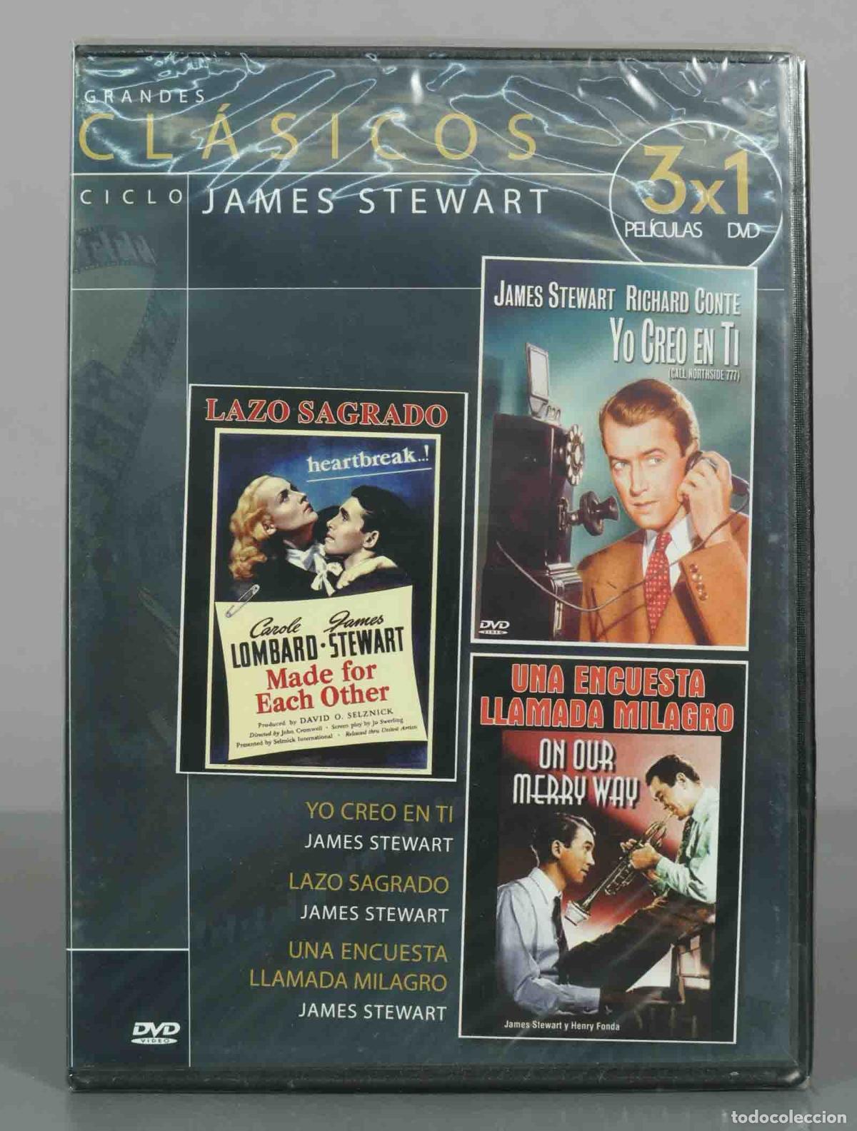 Cinema: DVD. Grandes Cl&aacute;sicos Ciclo James Stewart - Yo creo en ti, Lazo sagrado, Una encuesta ll PRECINTADO