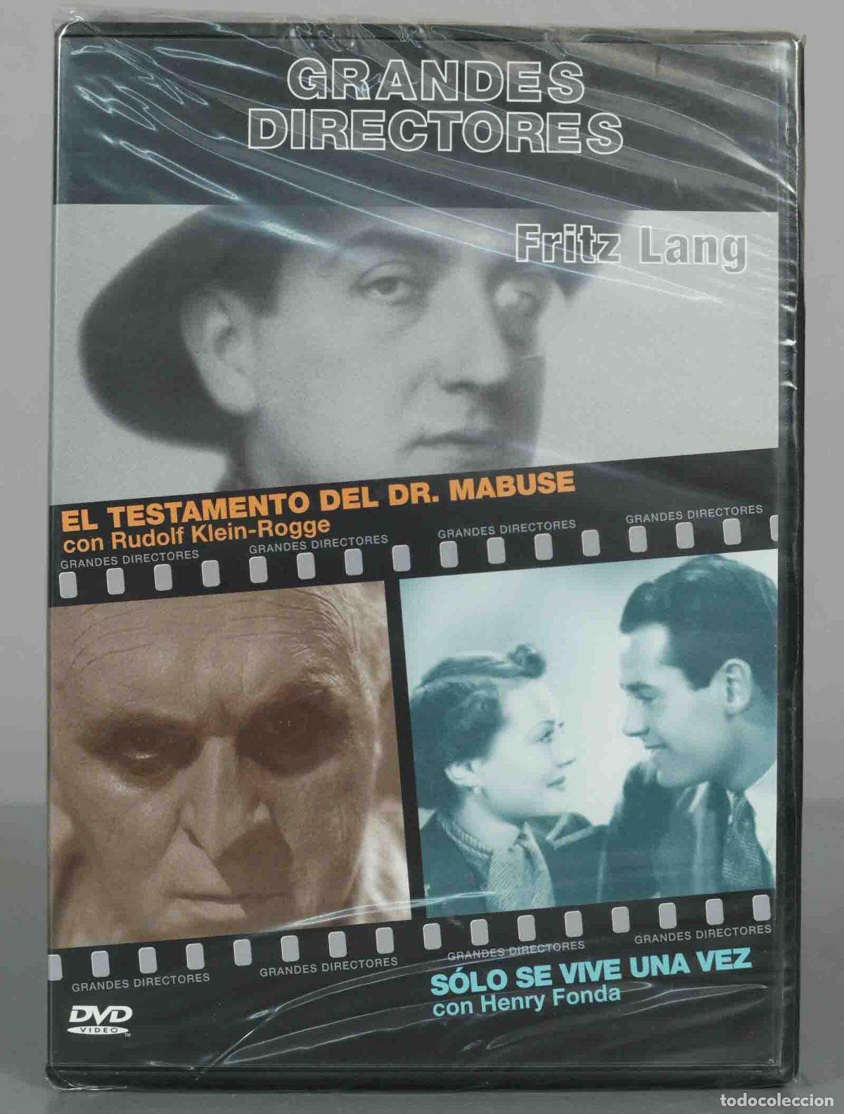 Cine: DVD. El testamento del Dr. Mabuse, S&oacute;lo se vive una vez - Fritz Lang, Rudolf Klein-Rogge PRECINTADO