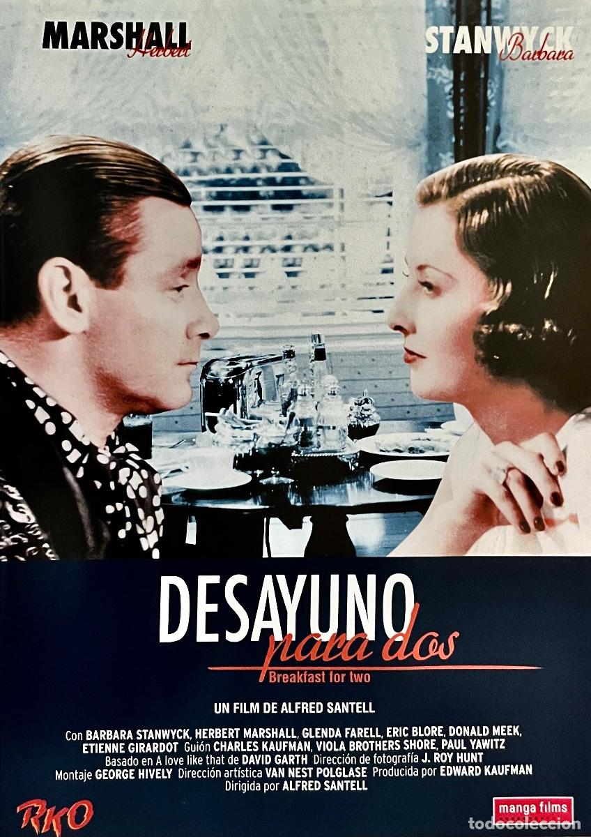 Cine: DVD. DESAYUNO PARA DOS. B&aacute;rbara Stanwick. Herber Marshall. Eric Blore. Donald Meek. CASI NUEVO.