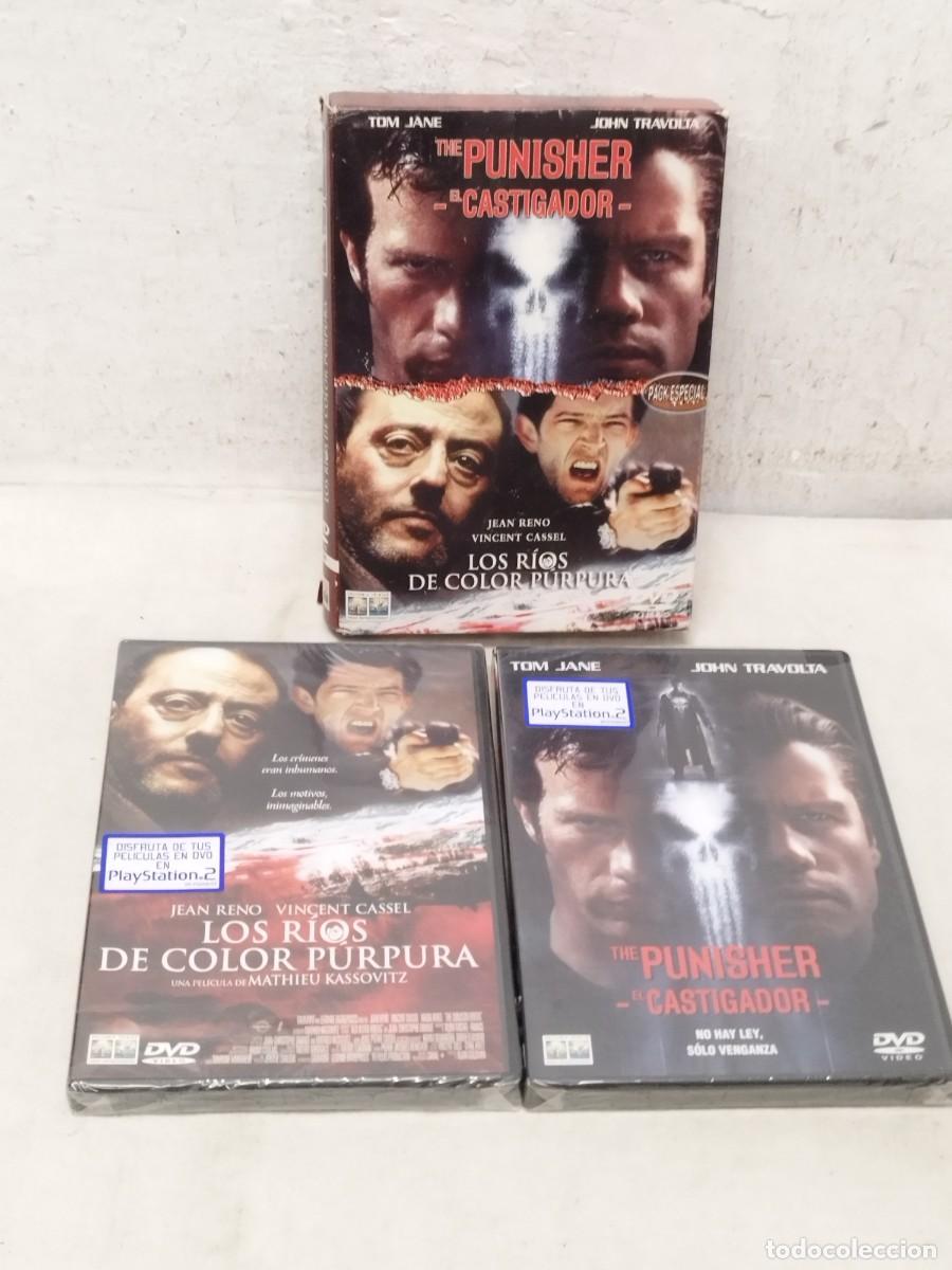 Cine: Pack 2 pel&iacute;culas DVD. The punisher, el castigador. Los r&iacute;os de color purpura. Precintados.