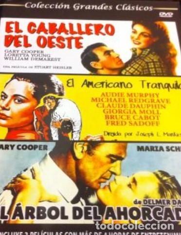 Cine: Col.Grandes Cl&aacute;sios-El Caballero del Oeste, El Americano Tranquilo, El &Aacute;rbol del Ahorcado DVD Nuevo