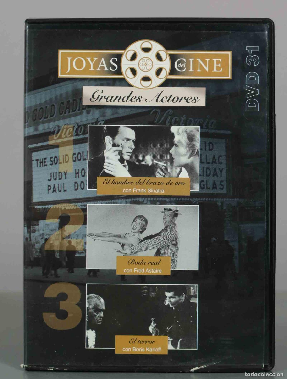 Cin&eacute;ma: DVD. Joyas del Cine - Grandes Actores - El hombre del brazo de oro, Boda real, El terror