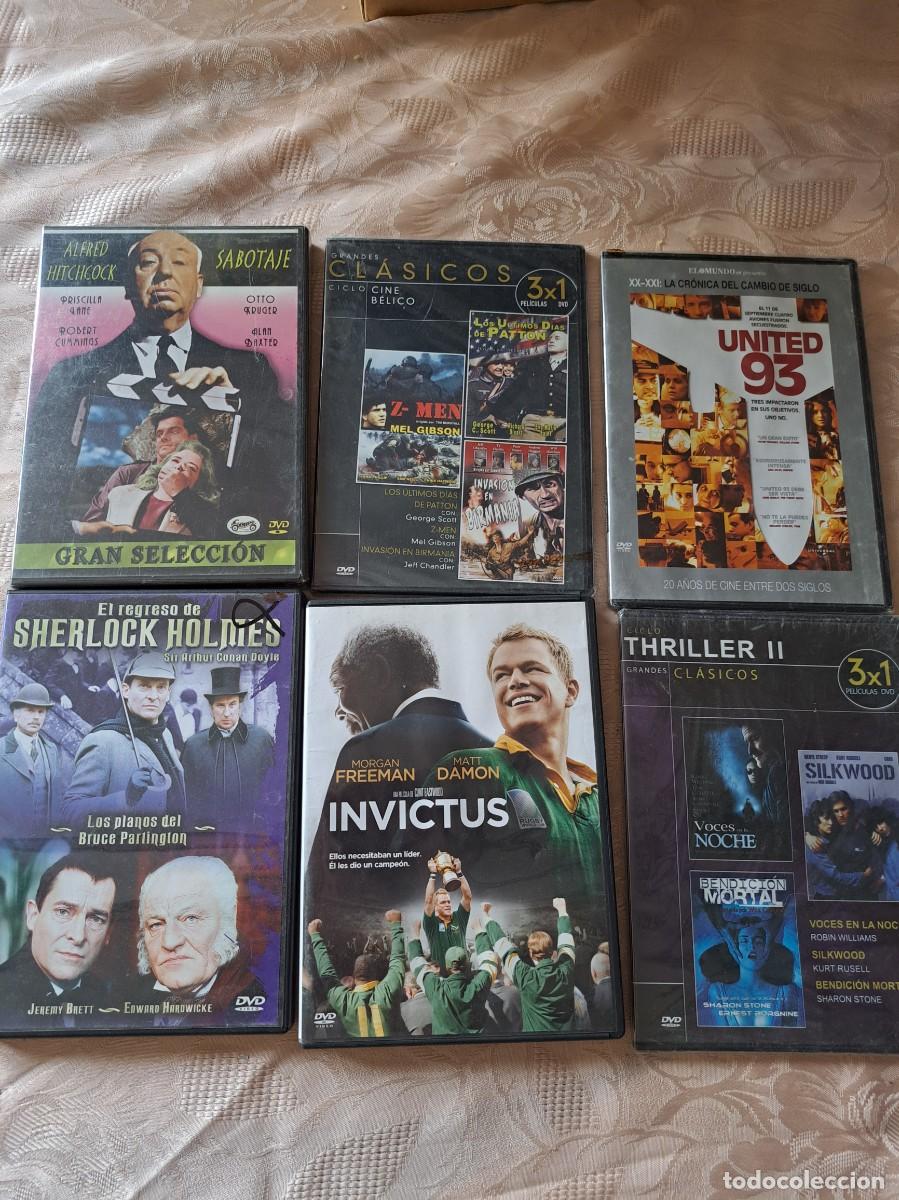 Kino: Lote de 6 peliculas DVD Invictus, United 93 , Sherlock Holmes y +