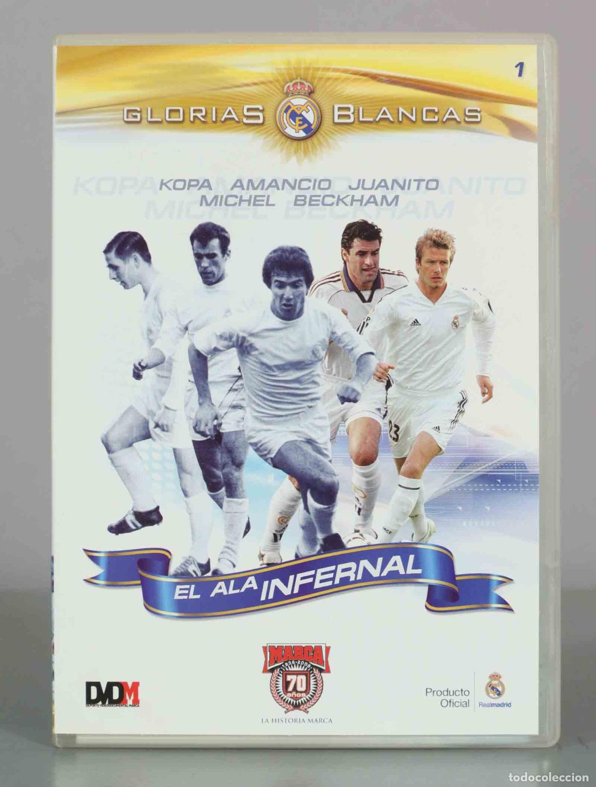 Kino: DVD. Glorias Blancas - El Ala Infernal - Kopa, Amancio, Juanito, M&iacute;chel, Beckham