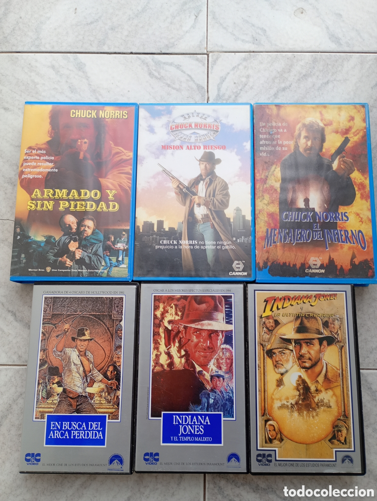 Cine: LOTE 6 TITULOS VHS Indiana Jones en busca del arca perdida