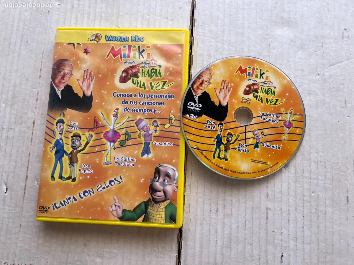 Cine: MILIKI HABIA UNA VEZ CANTA CON ELLOS CAJA COLOR AMARILLO PELICULA DVD KREATEN