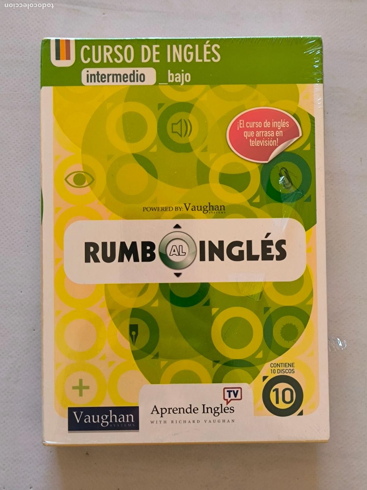 Cinema: DVD RUMBO AL INGLES - CURSO DE INGLES INTERMEDIO BAJO - VAUGHAN - 10 DISCOS - NUEVO, PRECINTADO (6G)