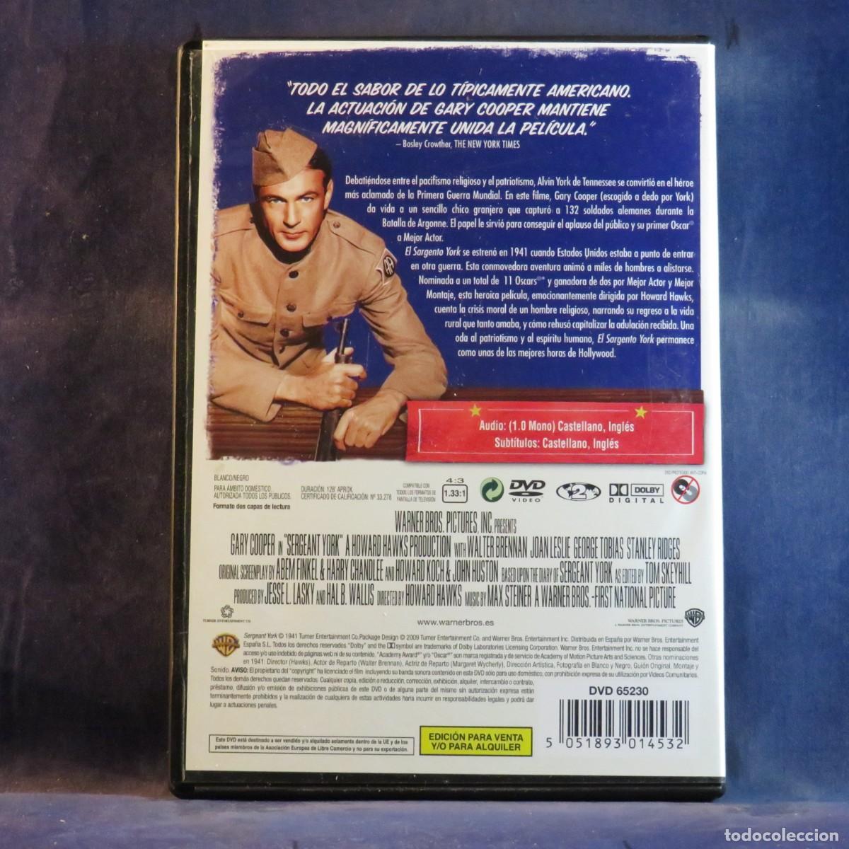 Cine: GARY COOPER, EL SARGENTO YORK - DVD - Foto 2