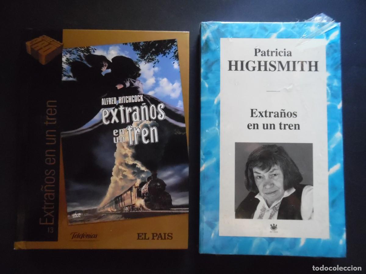 Cine: Extra&ntilde;os en un tren, novela de Patricia Highsmith precintada + pel&iacute;cula de Alfred Hitchcock ed libro