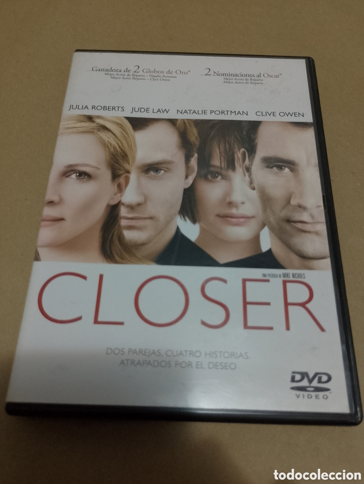 Cinema: Dvd. Closer. Con Jude Law y Natalie Portman.