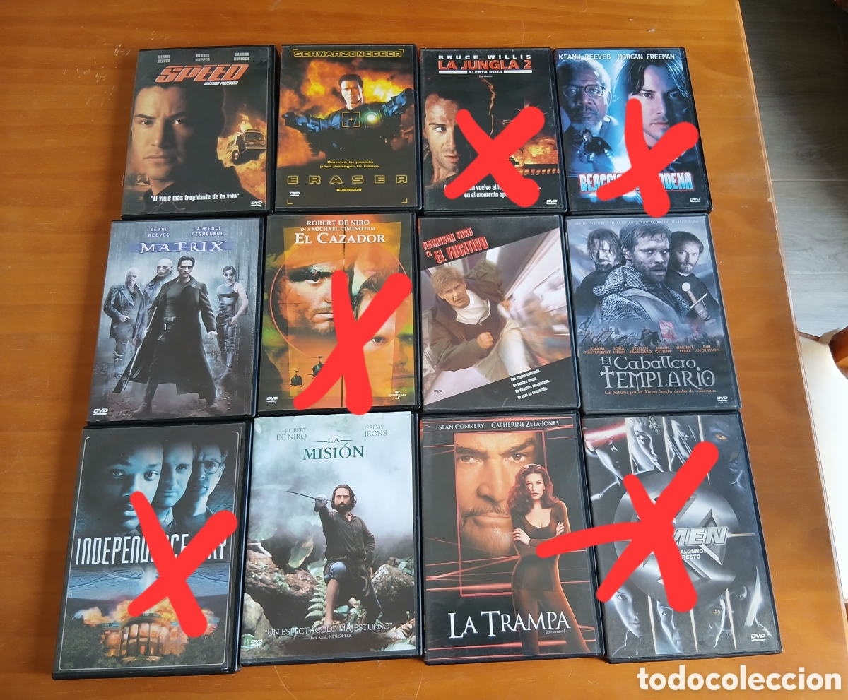 Cinema: Lote 60 DVDs Acci&oacute;n/Thriller/Aventura