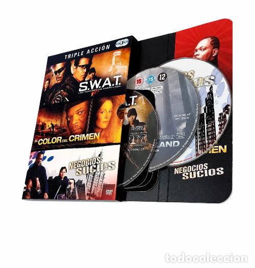 Cinema: �A473 - [SET BOX 3 DISCOS DVD]. TRIPLE ACCION. SWAT + EL COLOR DEL CRIMEN + NEGOCIOS SUCIOS. CINE.