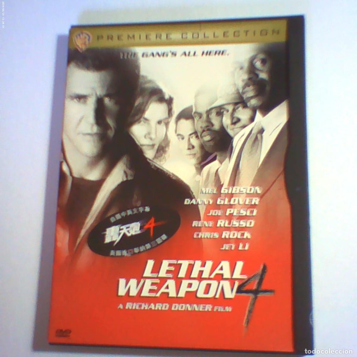 Cine: dvd letal weapon 4. mel gibson. 128 min en ingl&eacute;s. subt ingl&eacute;s y chino (seminueva)