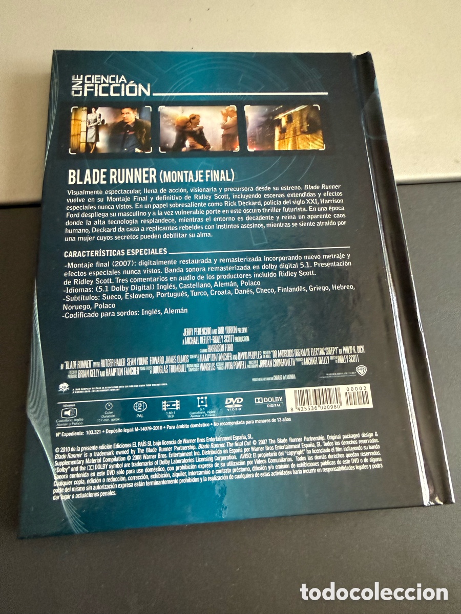 Cine: DVD. BLADE RUNNER. MONTAJE FINAL. Libro/Dvd - Foto 2
