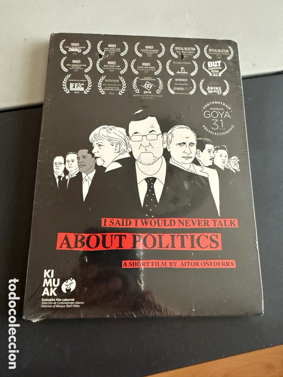 Cine: DVD. ABOUT POLITICS. corto animaci&oacute;n sat&iacute;rica. PRECINTADO