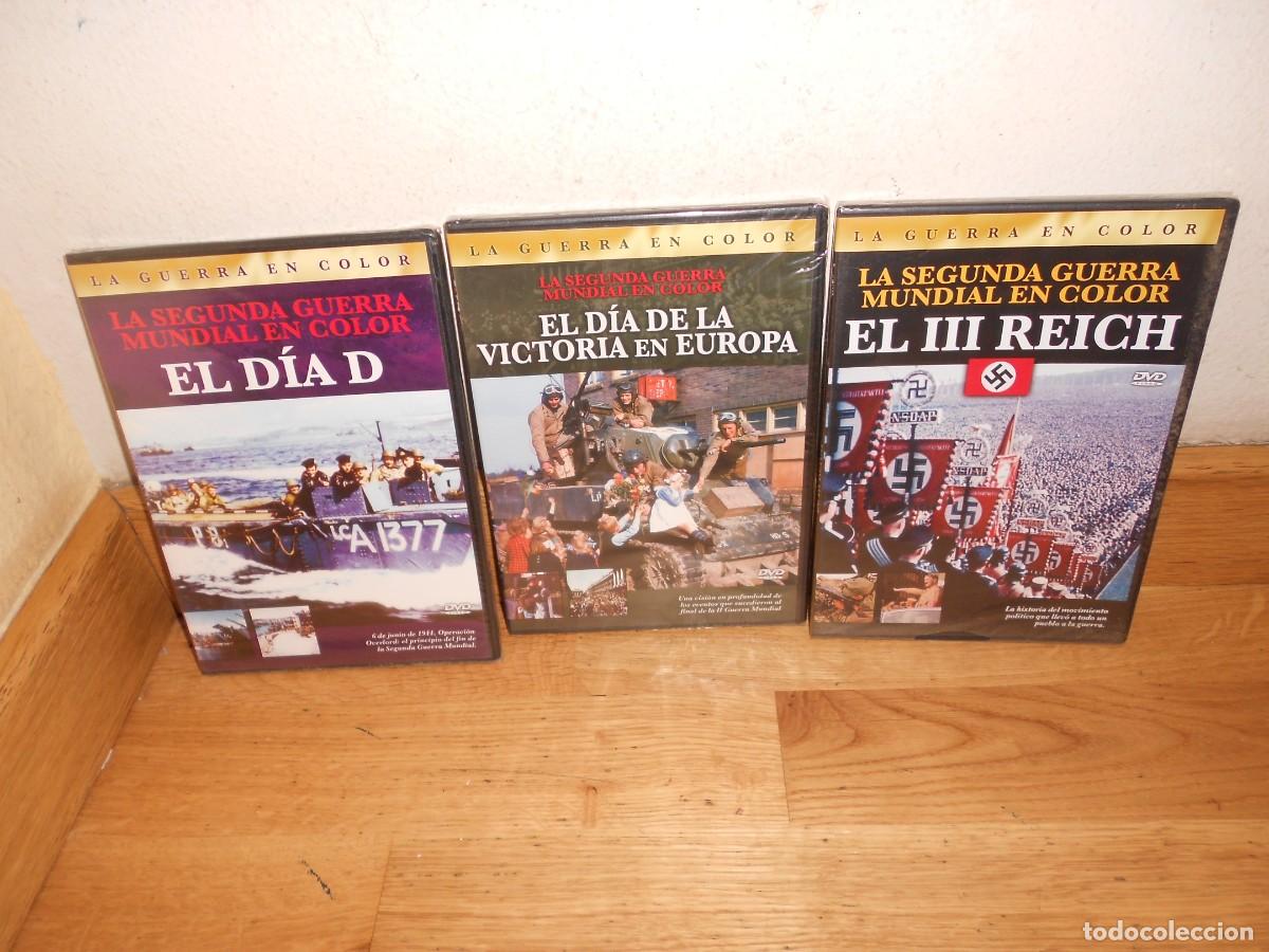 Cine: la GUERRA en COLOR / el DIA D / el III REICH / etc ... - LOTE de 3 DVDs PRECINTADOS - 1&euro;y+