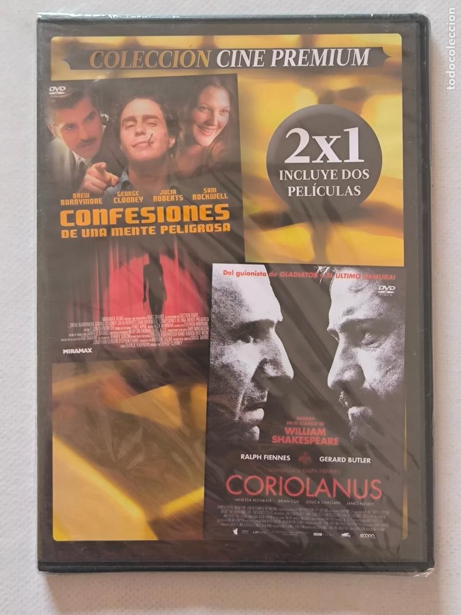 Cine: DVD CONFESIONES DE UNA MENTE PELIGROSA / CORIOLANUS - CAJA SLIM - NUEVA, PRECINTADA (026)