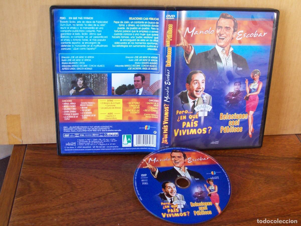 Cine: PERO EN QUE PAIS VIVIMOS - RELACIONES CASI PUBLICAS - MANOLO ESCOBAR - 2 PELICULAS EN 1 DVD