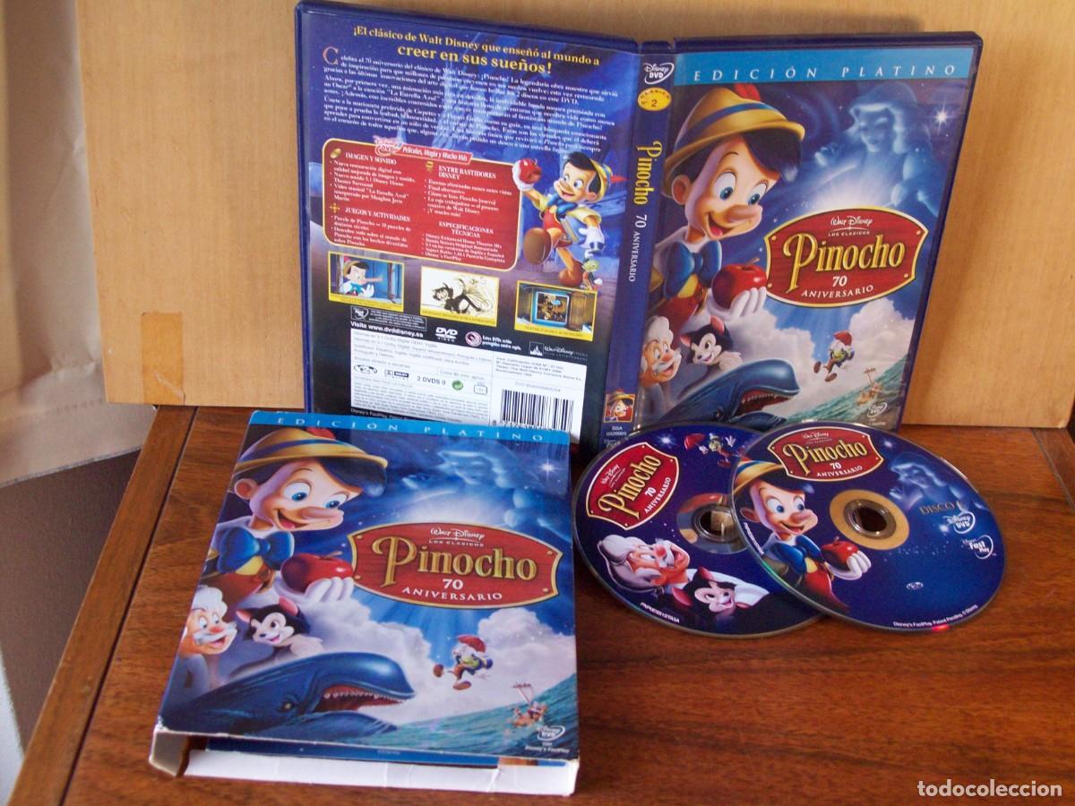 Cine: PINOCHO . 70 ANIVERSARIO - WALT DISNEY LOS CLASICOS - DOBLE DVD EDICION PLATINO COMO NUEVOS