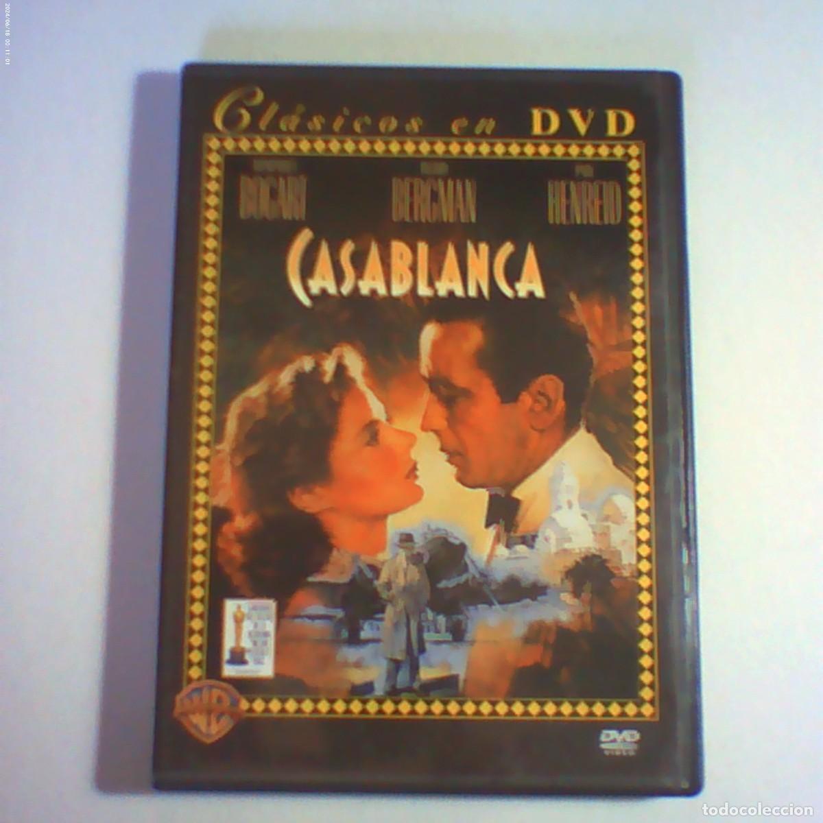 Cine: dvd casablanca. humphrey bogart. ingrid bergman. 98 min (seminuevo)