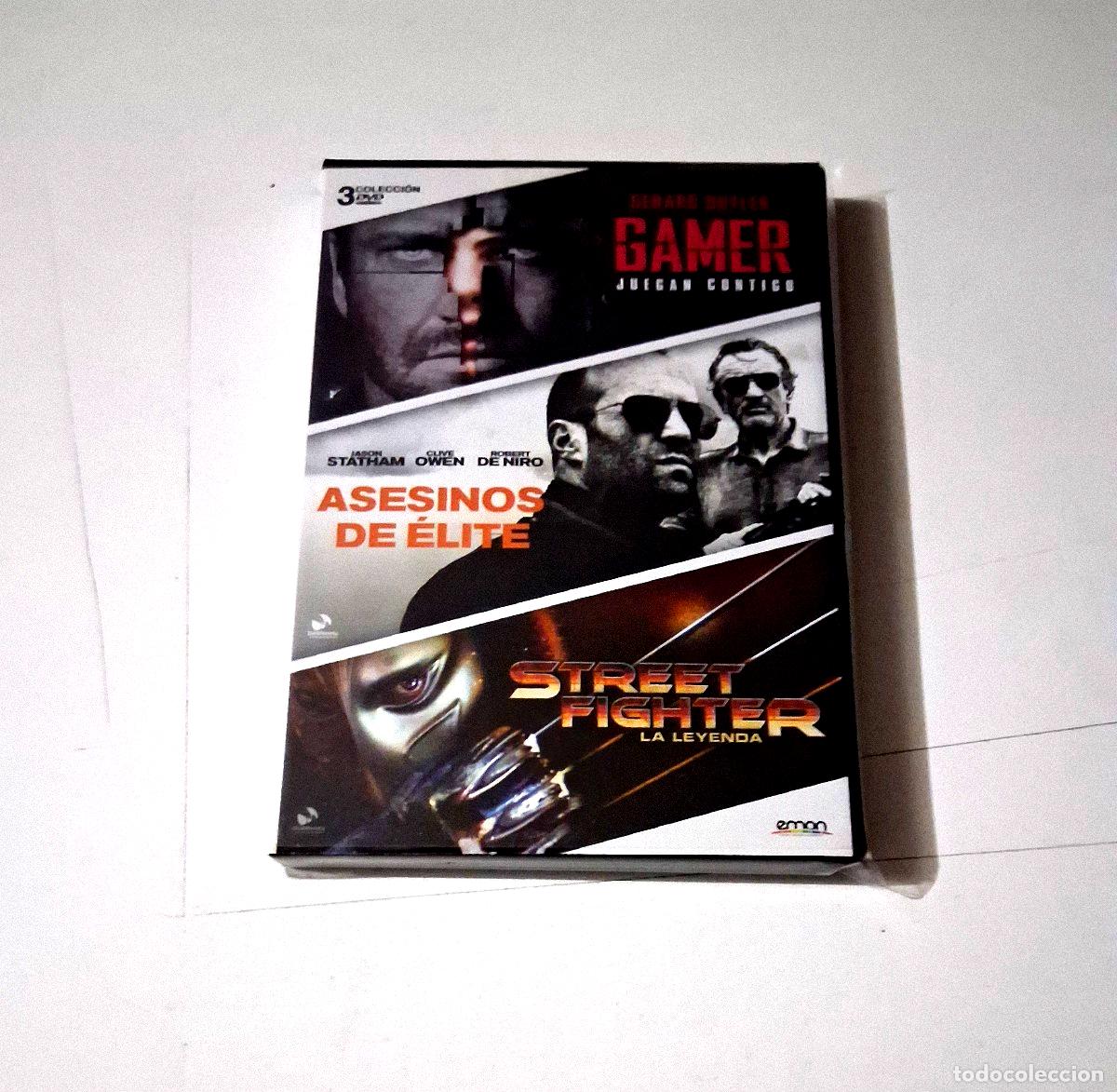Cine: DVD &rdquo;GAMER / ASESINOS DE ELITE / STREET FIGHTER LA LEYENDA&rdquo; 3DVD GERARD BUTLER