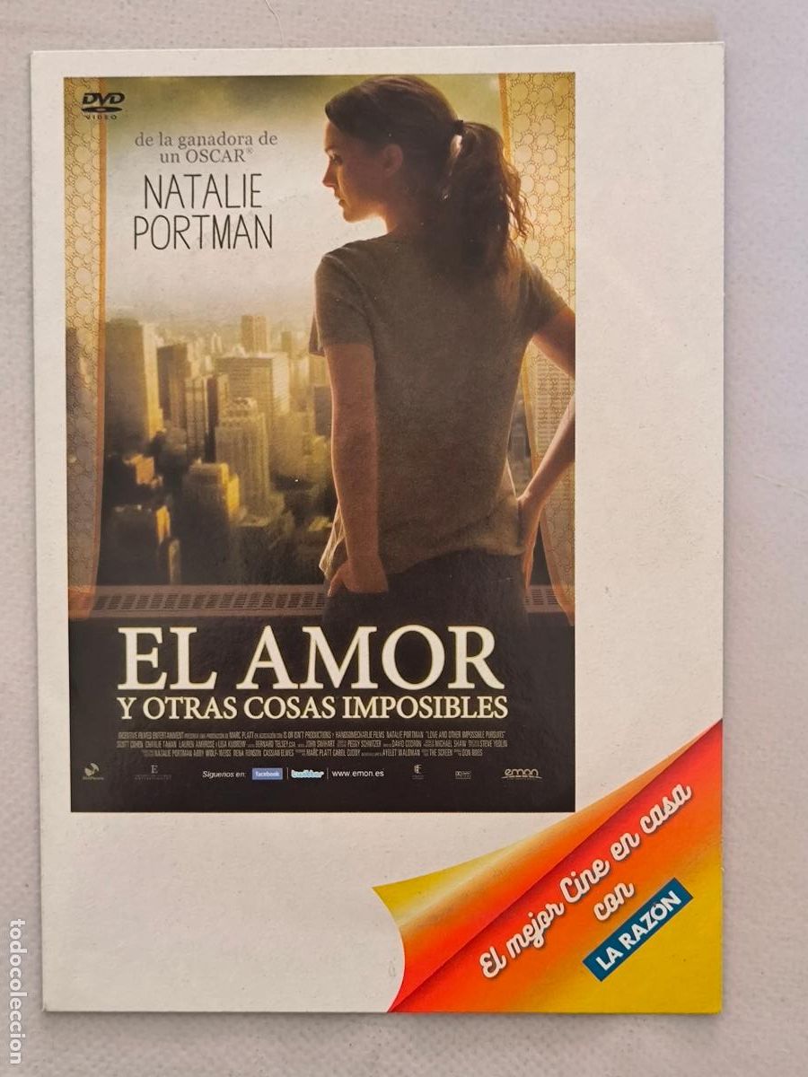 Cinema: DVD EL AMOR Y OTRAS COSAS IMPOSIBLES - NATALIE PORTMAN - FUNDA FINA CARTON (018A)